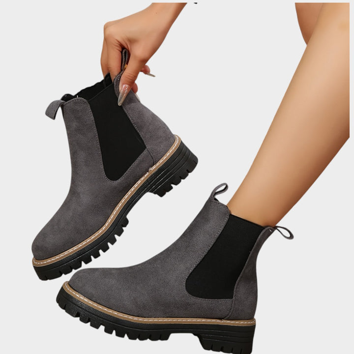 Suede Platform Chelsea Boots