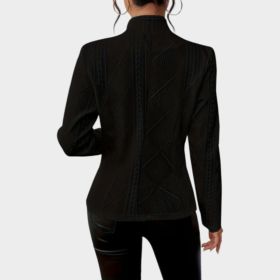 Women’s Blazer Office Cable Knit Button Front