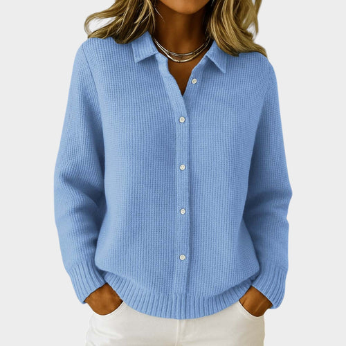 Collared Knitted Button Cardigan