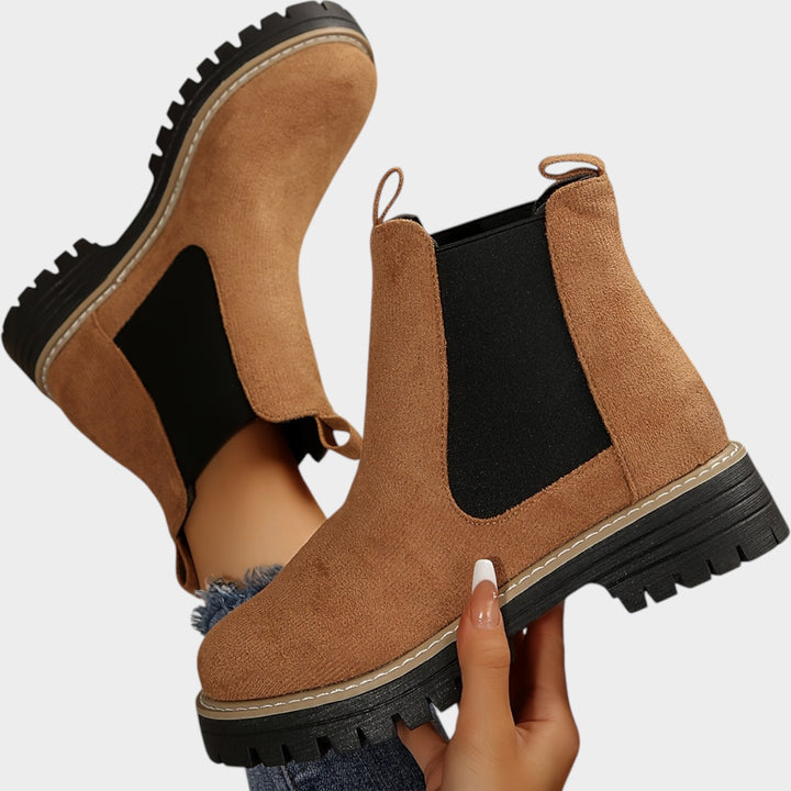 Suede Platform Chelsea Boots