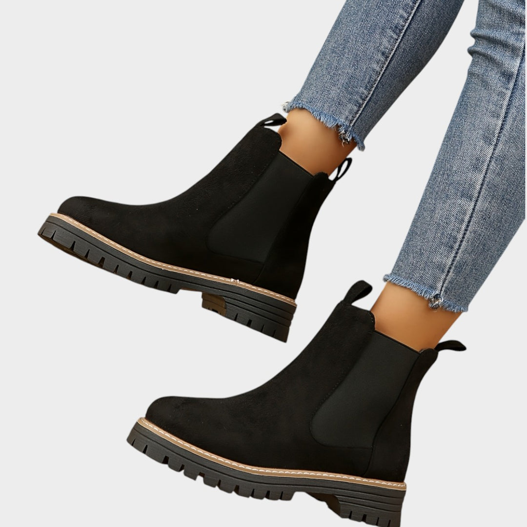 Suede Platform Chelsea Boots