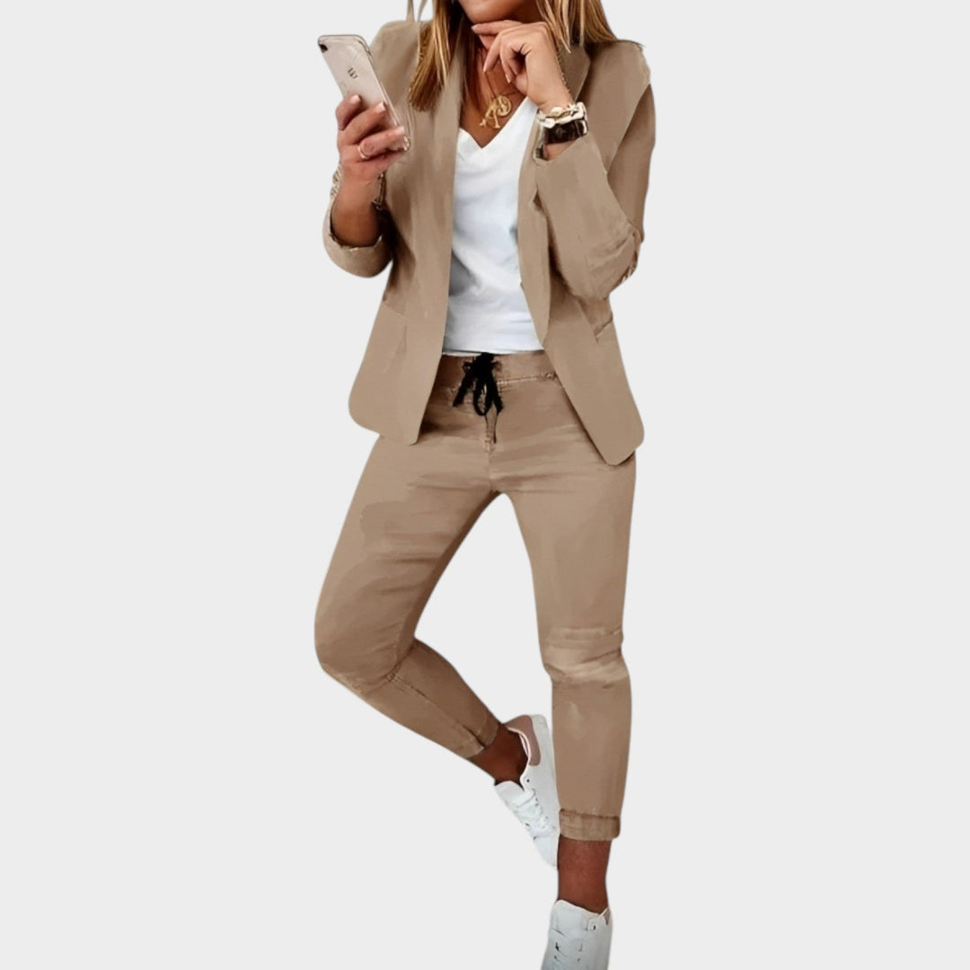 Women's Suit Tailored Chic Casual Two Piece Set