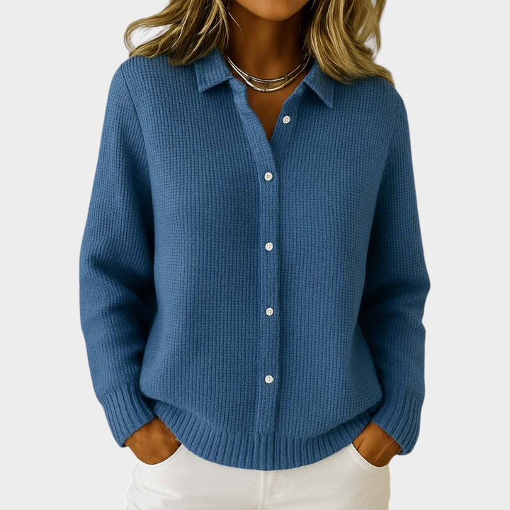 Collared Knitted Button Cardigan