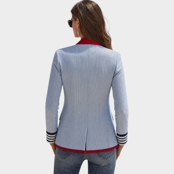 Women’s Blazer Button Front with Contrast Trim