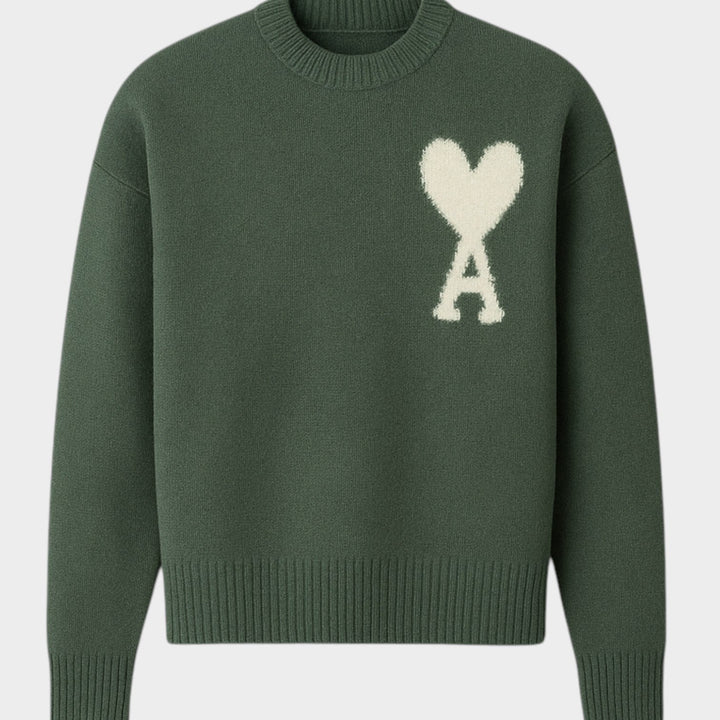 Heart Crew Neck Knitted Jumper