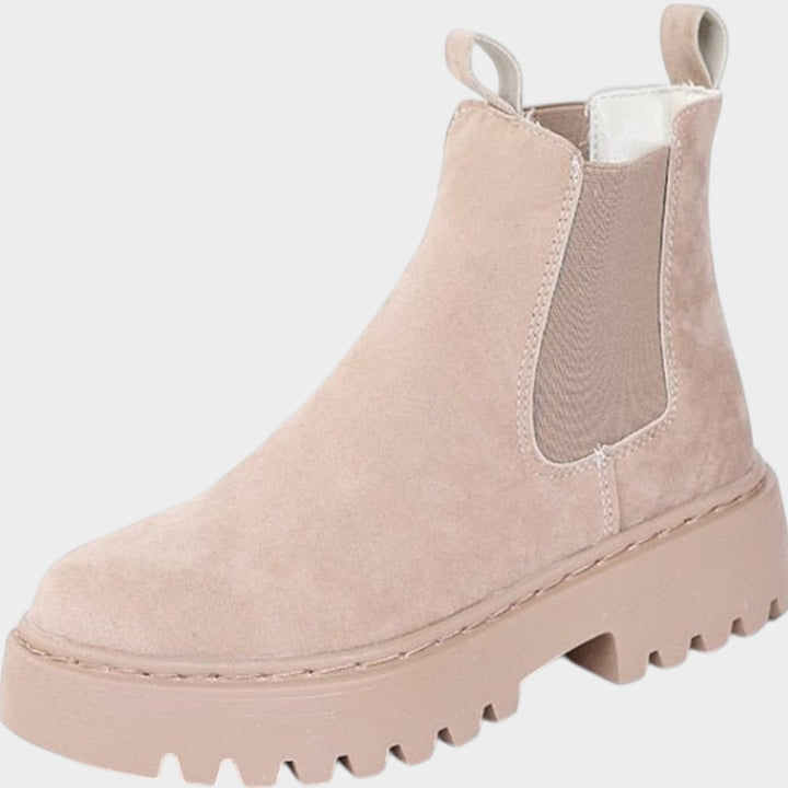 Soft Suede Chelsea Boots with Platform Sole