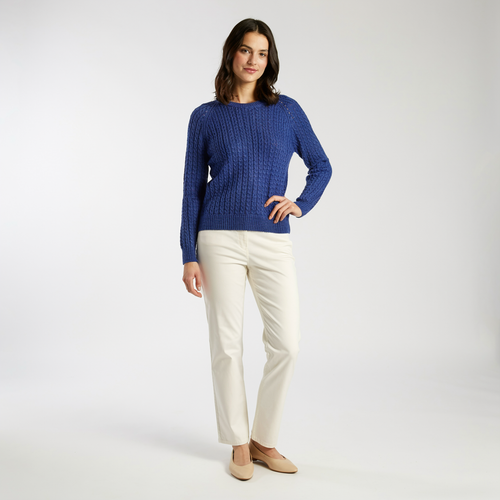 Women's Textured Knit Jumper | Classic Crew Neck Pullover