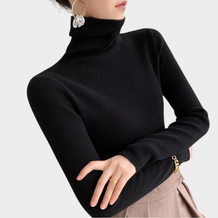 Ribbed Turtleneck Knitted Jumper