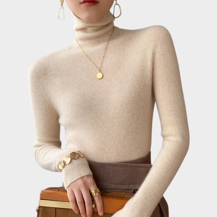 Ribbed Turtleneck Knitted Jumper