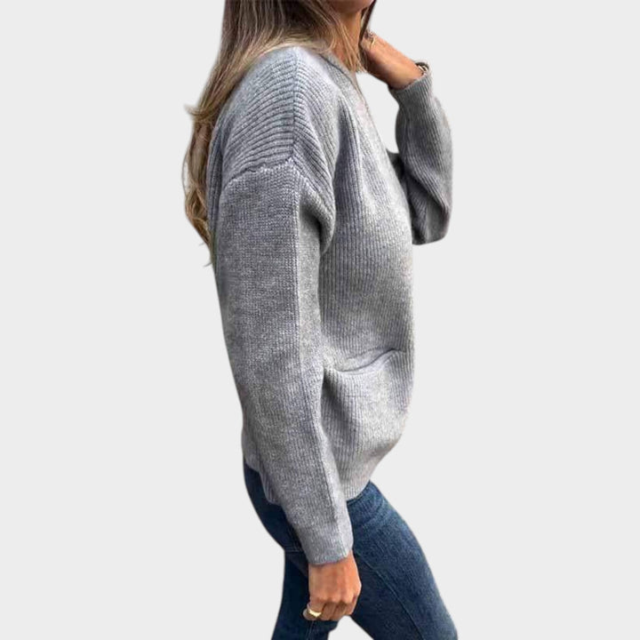 Ribbed Knitted Zip Up Cardigan