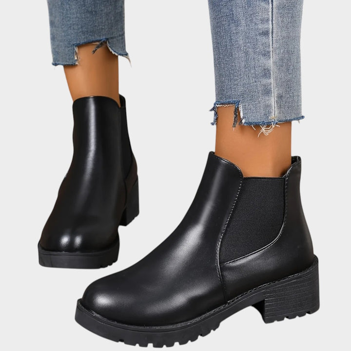 Leather Chelsea Boots with Chunky Lug Sole