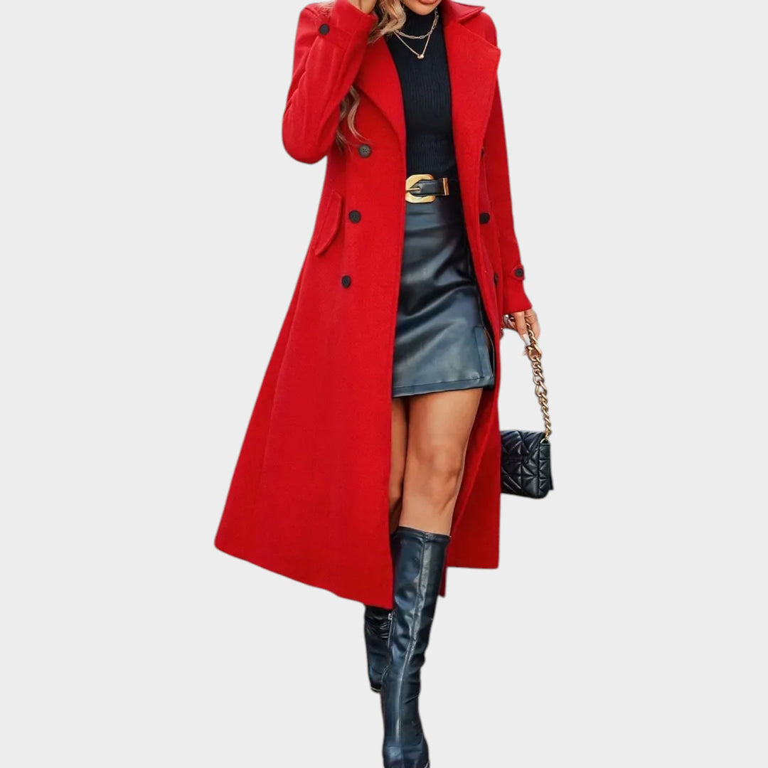 Wool Double Breasted Lapel Winter Coat