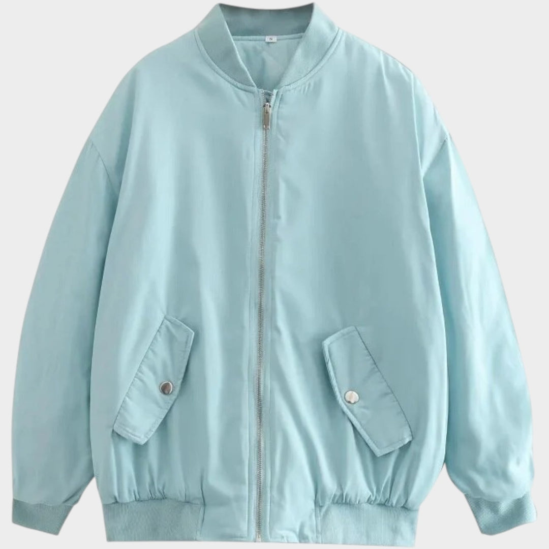 Oversized Zip Up  Bomber Jacket