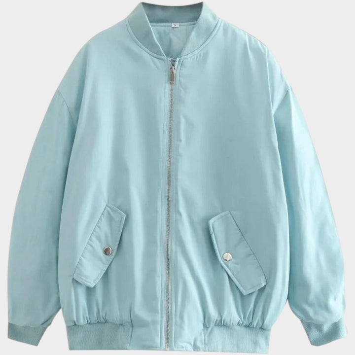 Oversized Zip Up  Bomber Jacket