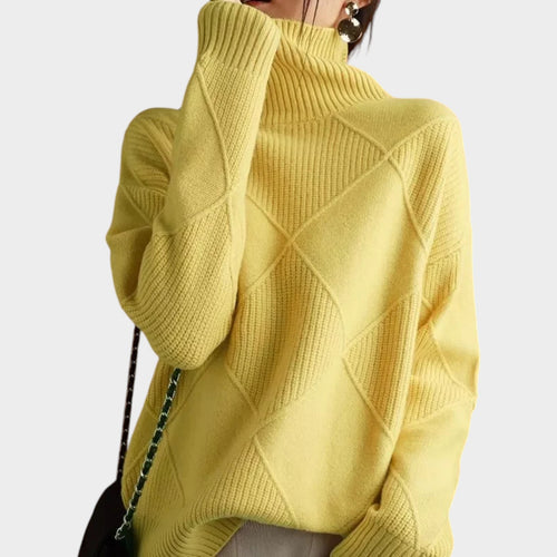 Roll Neck Textured Knit Jumper