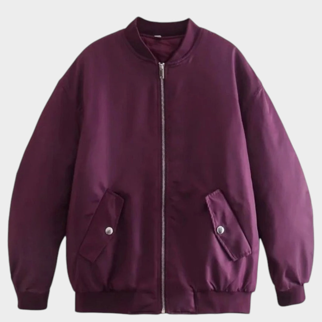 Oversized Zip Up  Bomber Jacket