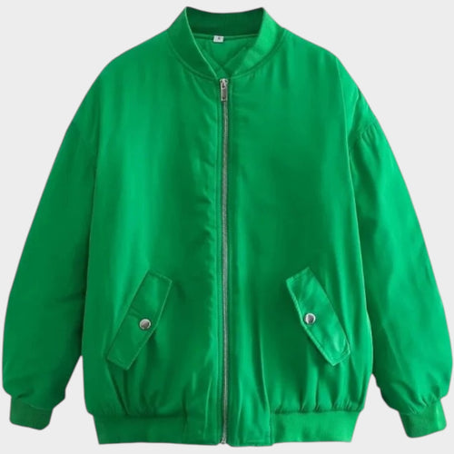 Oversized Zip Up  Bomber Jacket
