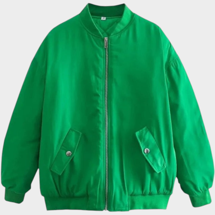 Oversized Zip Up  Bomber Jacket