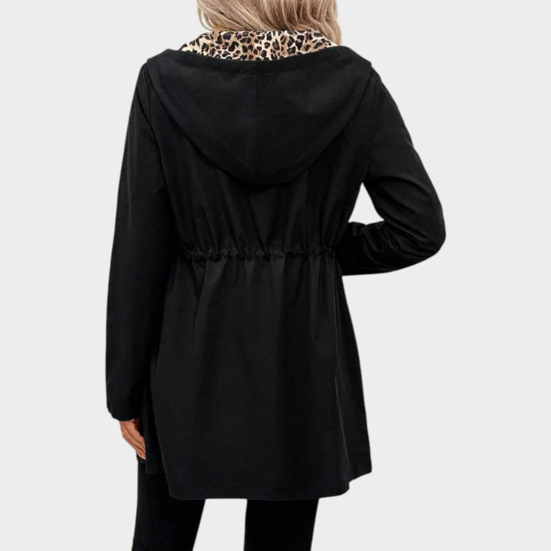 Leopard Lined Hooded Winter Coat