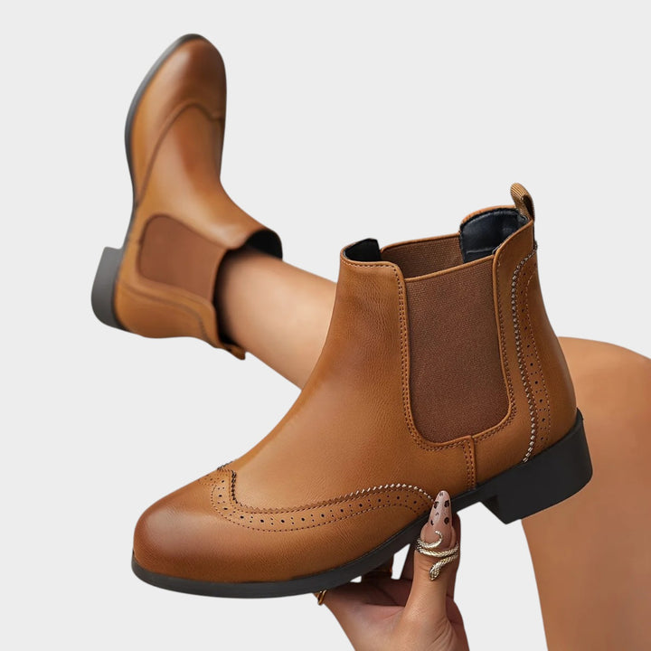 Brogue Leather Chelsea Boots
