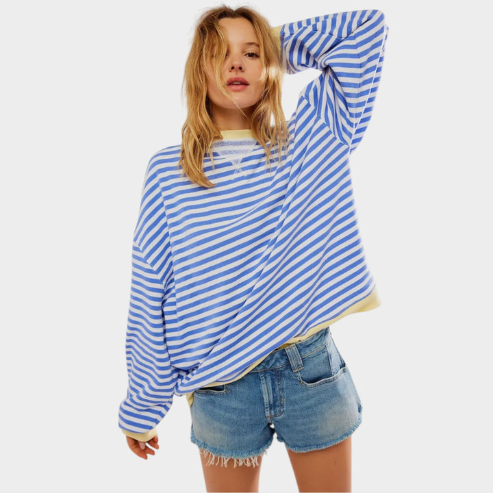 Striped Oversized Crew Neck Jumper