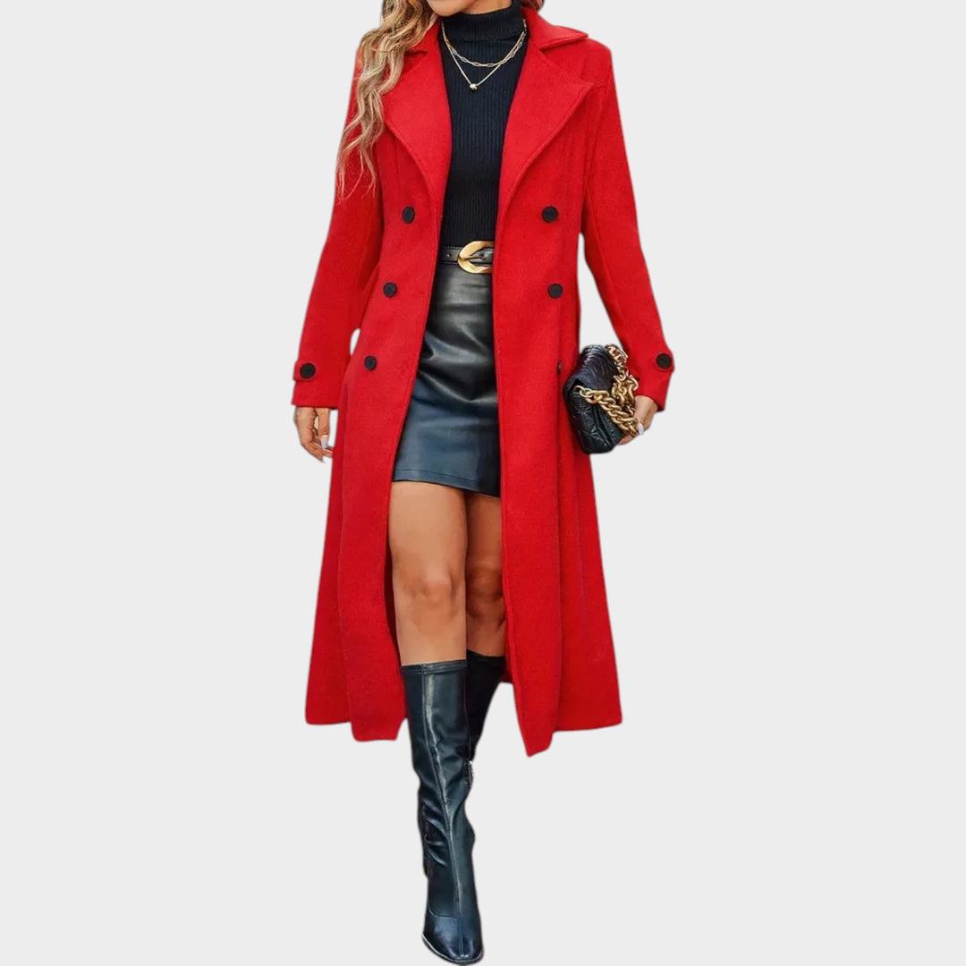 Wool Double Breasted Lapel Winter Coat