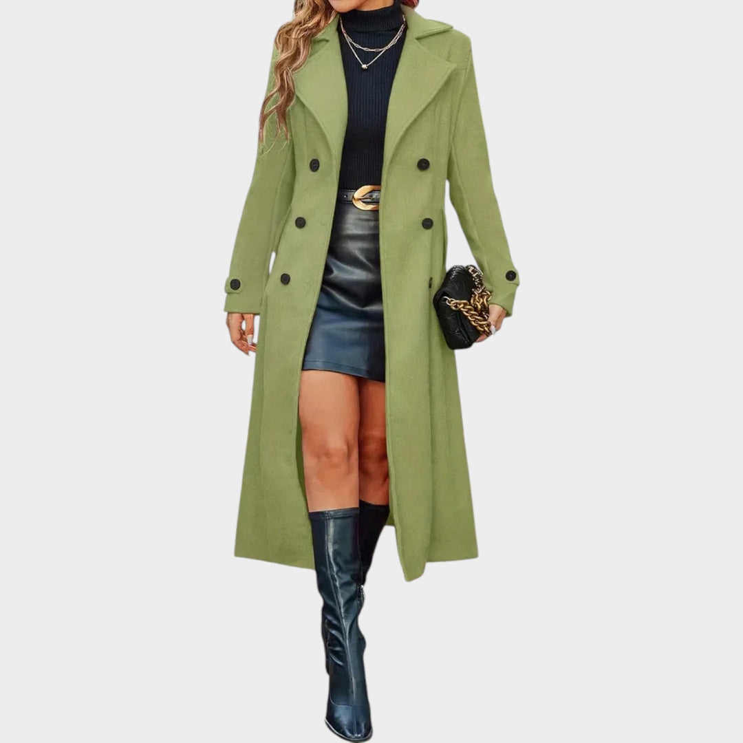 Wool Double Breasted Lapel Winter Coat