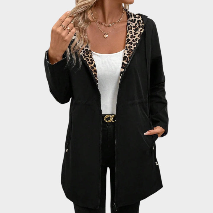 Leopard Lined Hooded Winter Coat