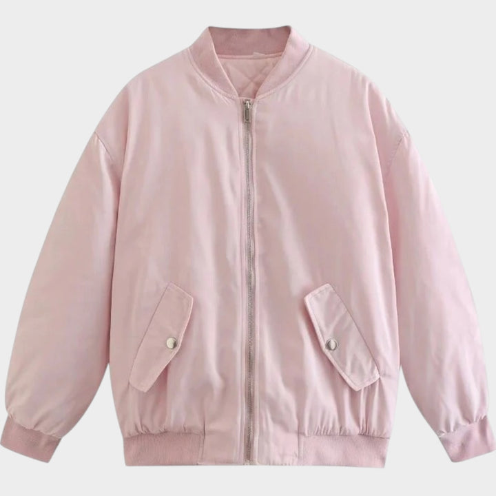 Oversized Zip Up  Bomber Jacket