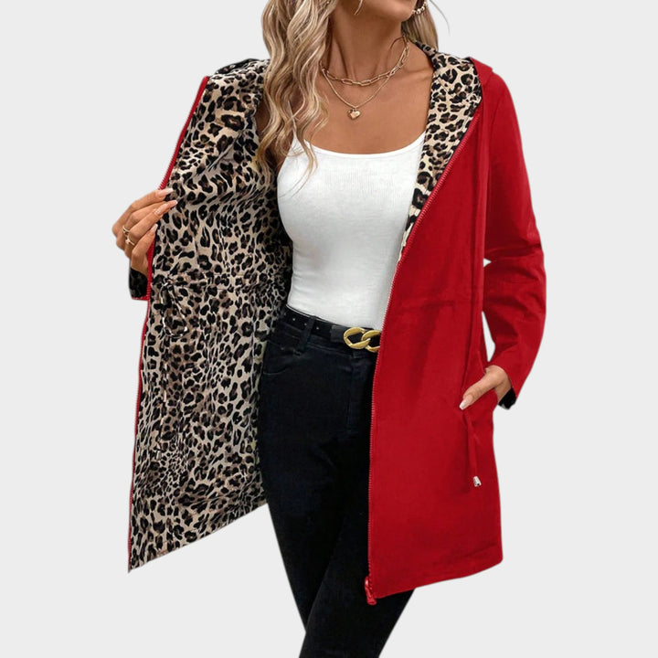 Leopard Lined Hooded Winter Coat