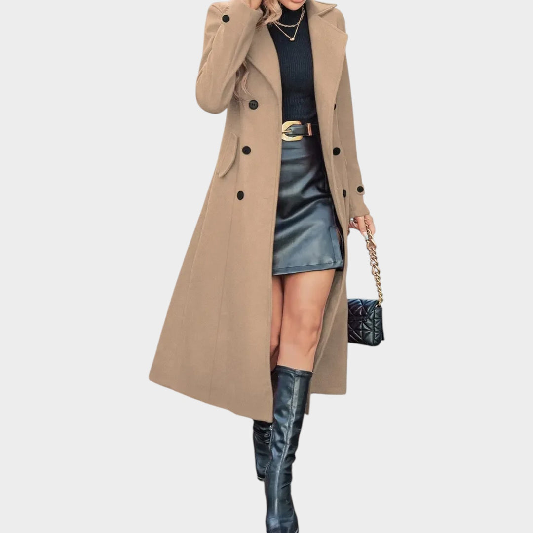 Wool Double Breasted Lapel Winter Coat