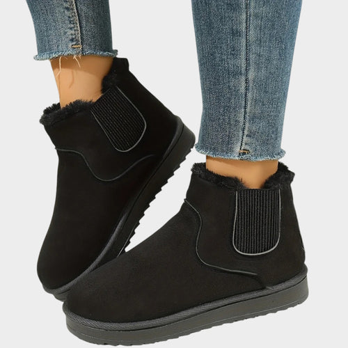 Ankle Chelsea Boots with Faux Fur Lining