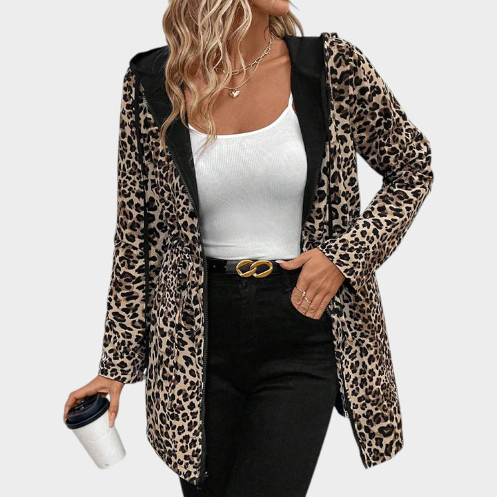Leopard Lined Hooded Winter Coat