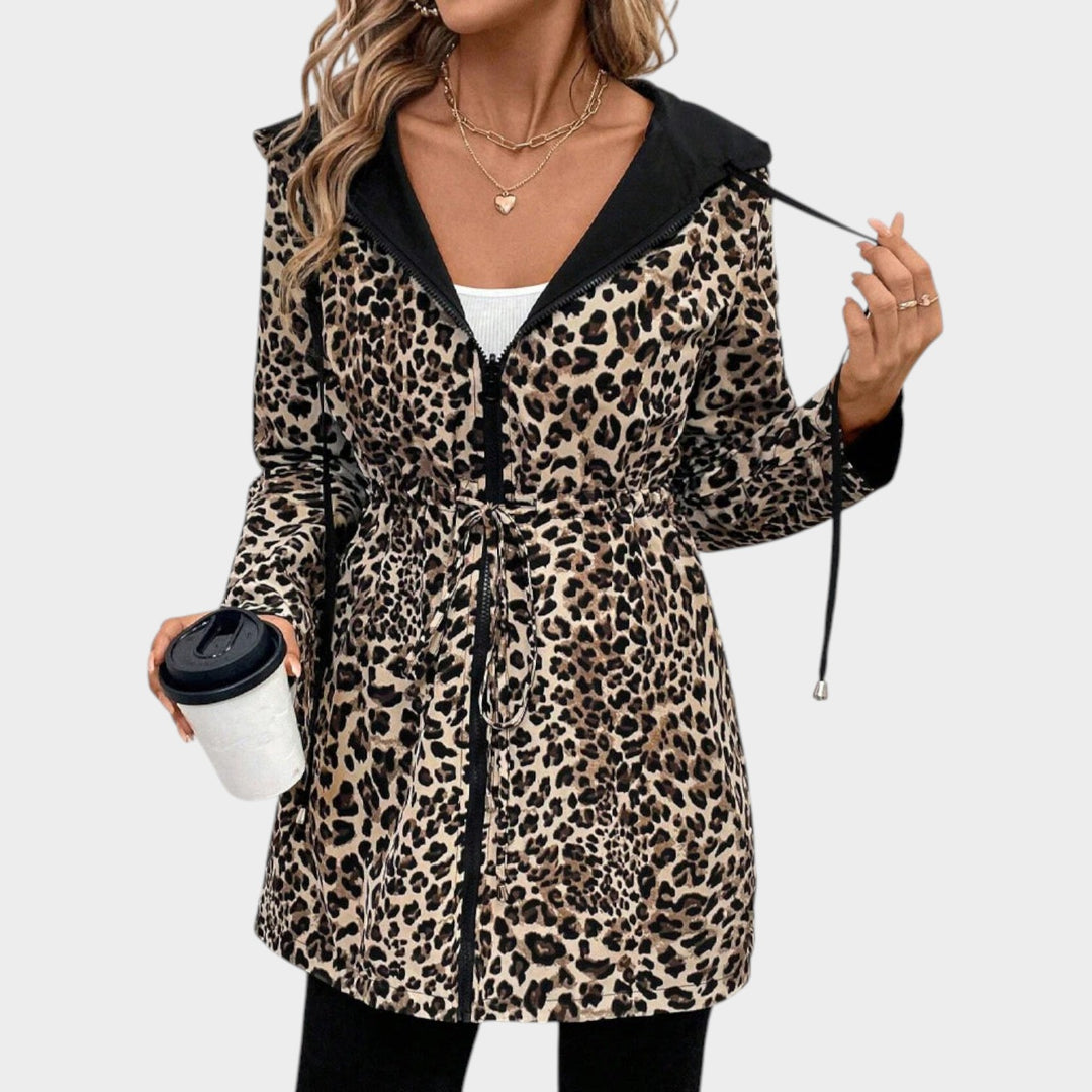 Leopard Lined Hooded Winter Coat