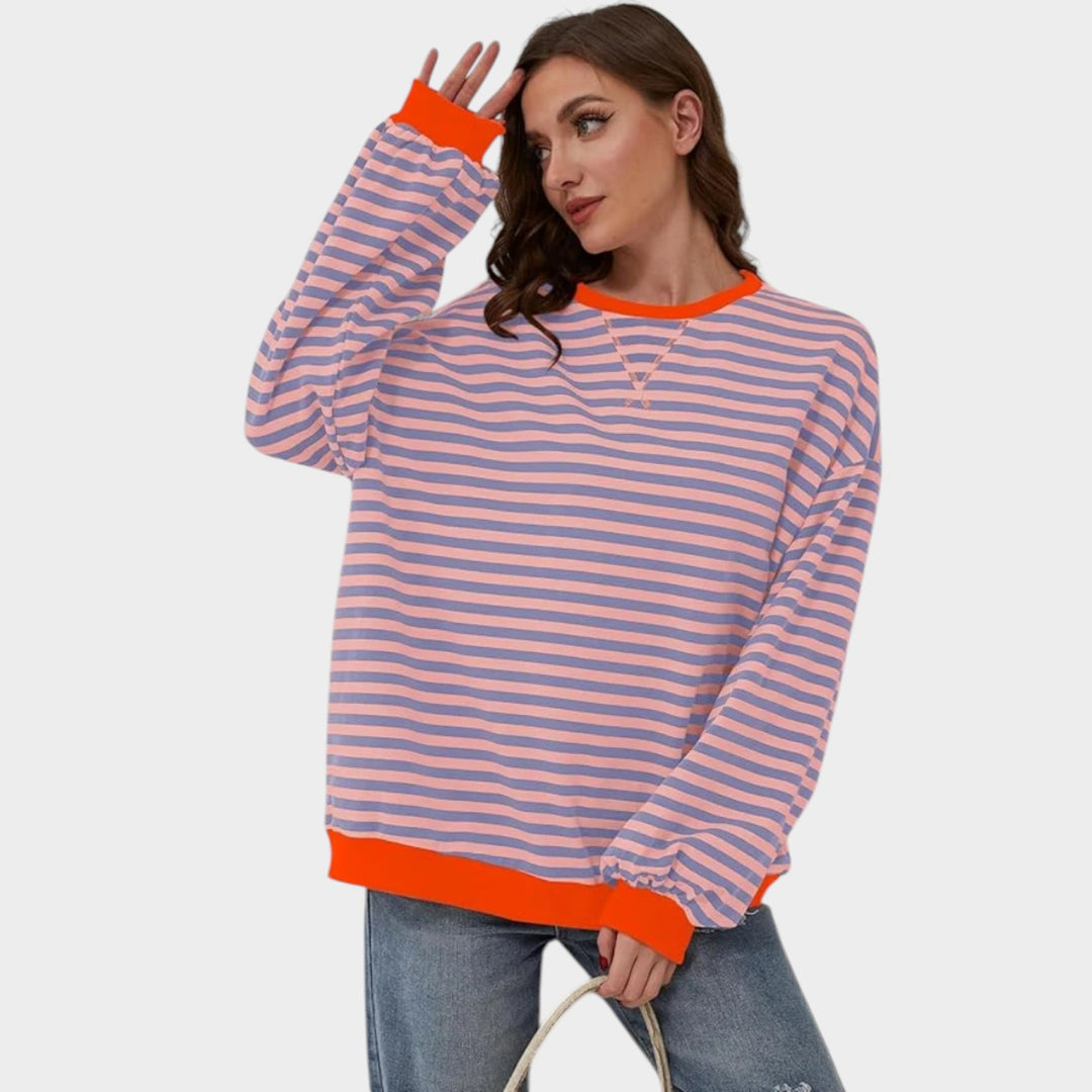 Striped Oversized Crew Neck Jumper
