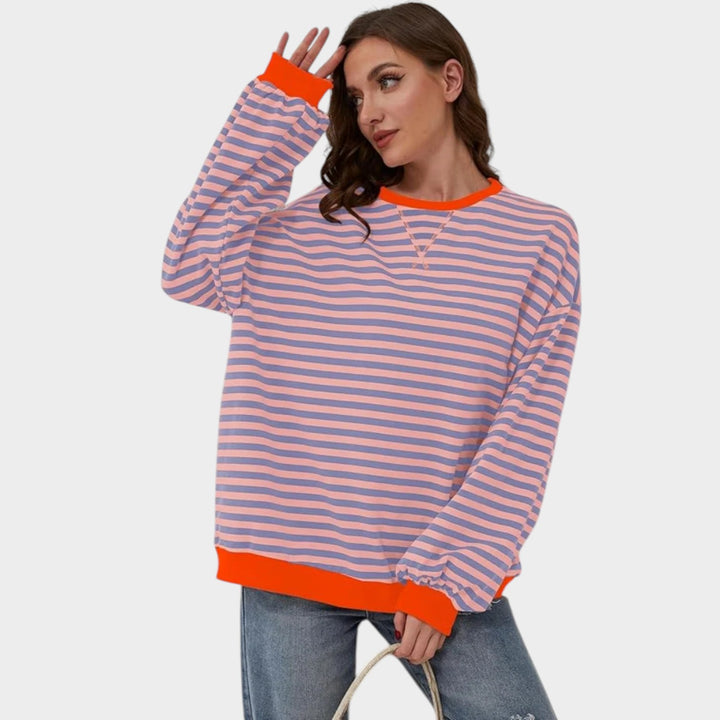 Striped Oversized Crew Neck Jumper