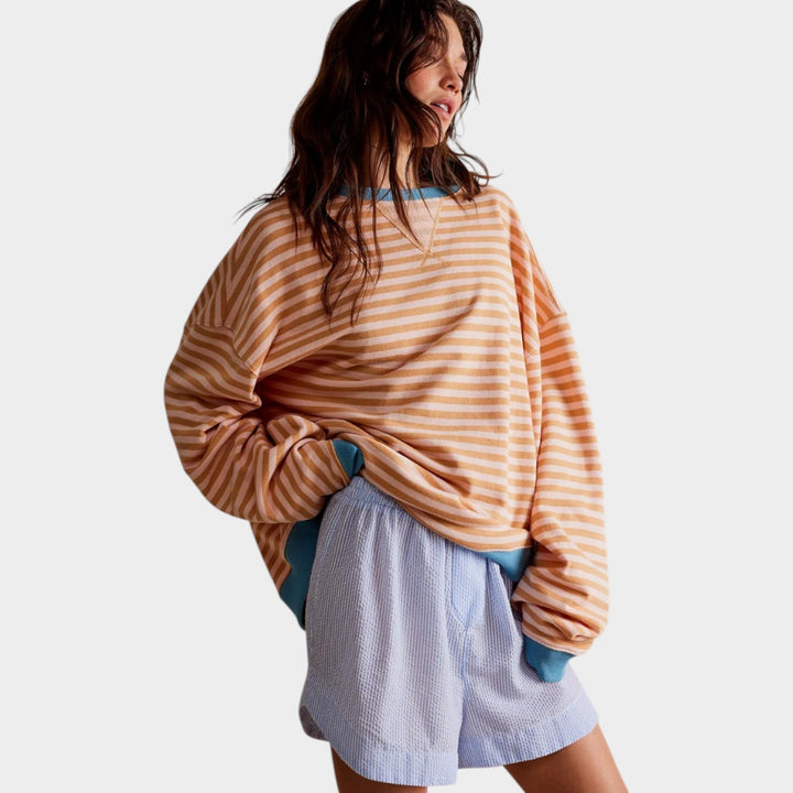 Striped Oversized Crew Neck Jumper