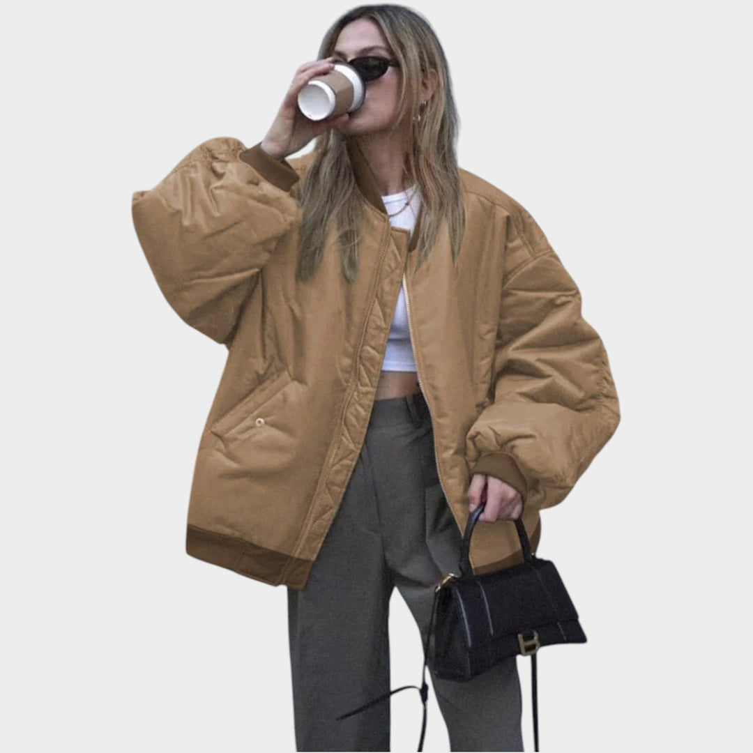 Oversized Zip Up  Bomber Jacket