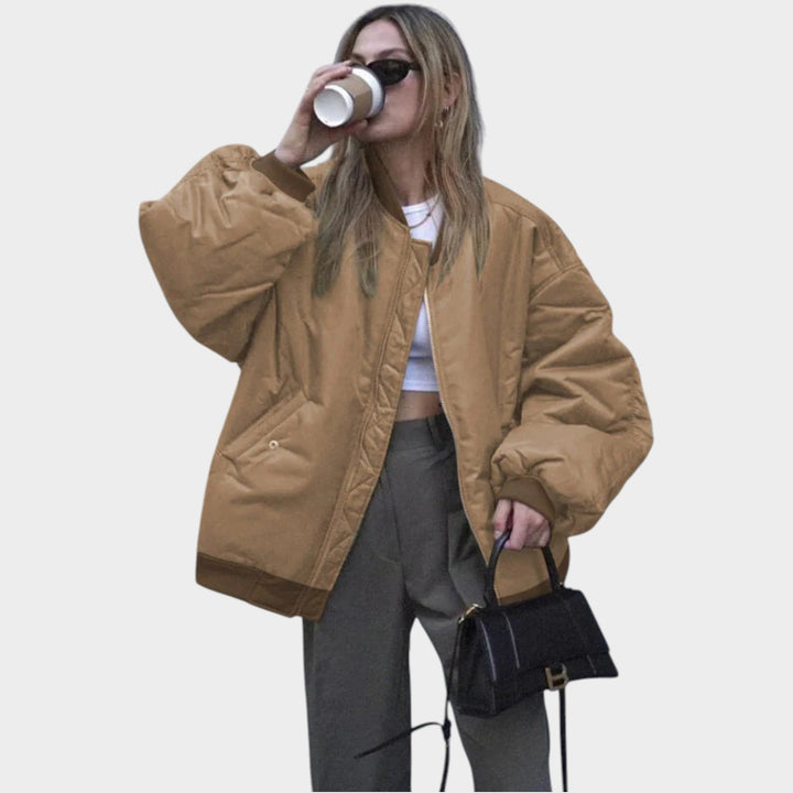 Oversized Zip Up  Bomber Jacket