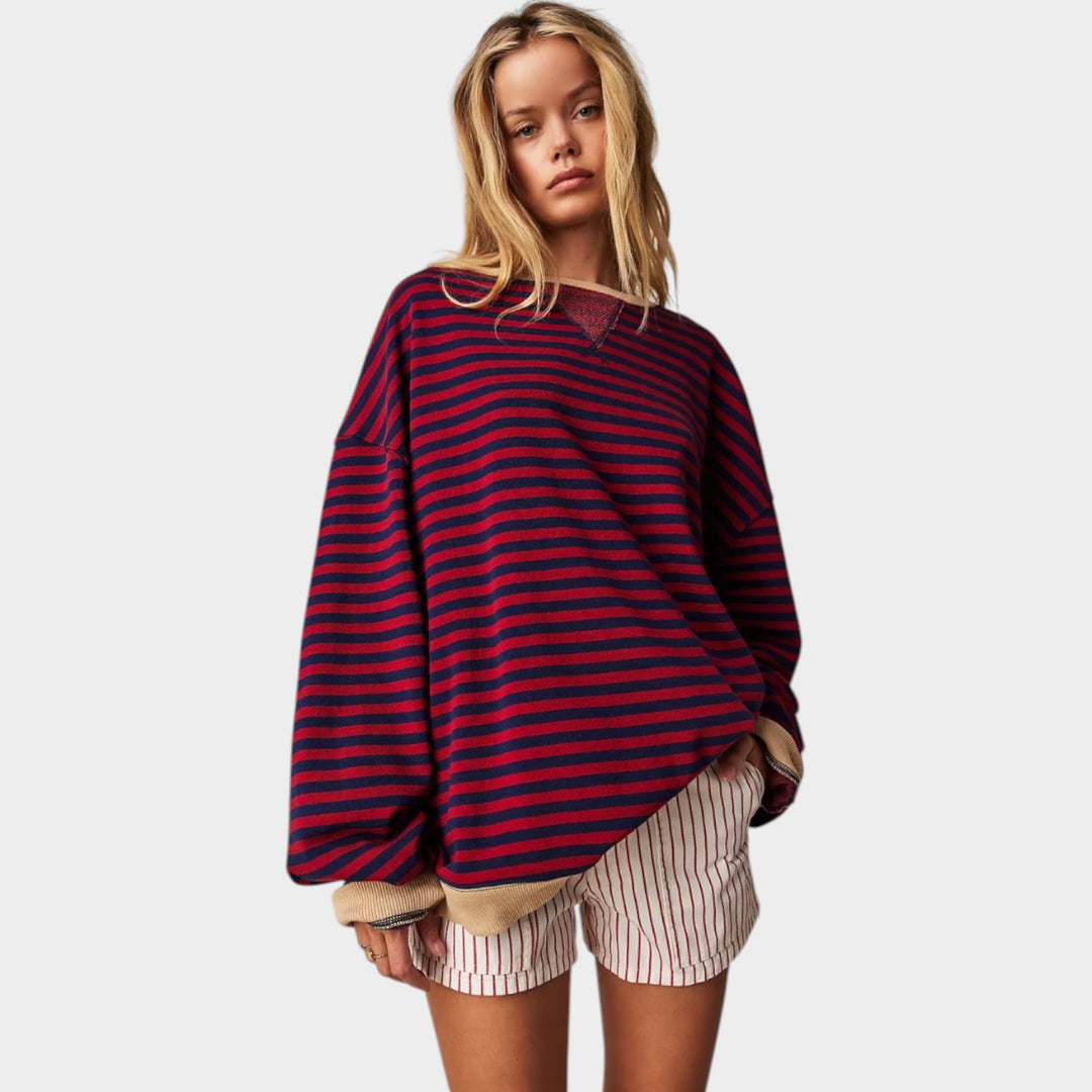 Striped Oversized Crew Neck Jumper