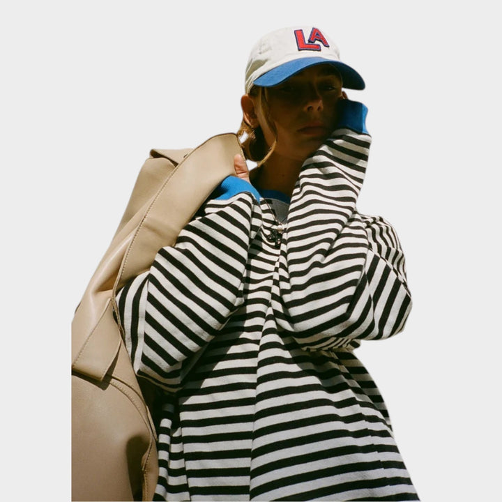 Striped Oversized Crew Neck Jumper