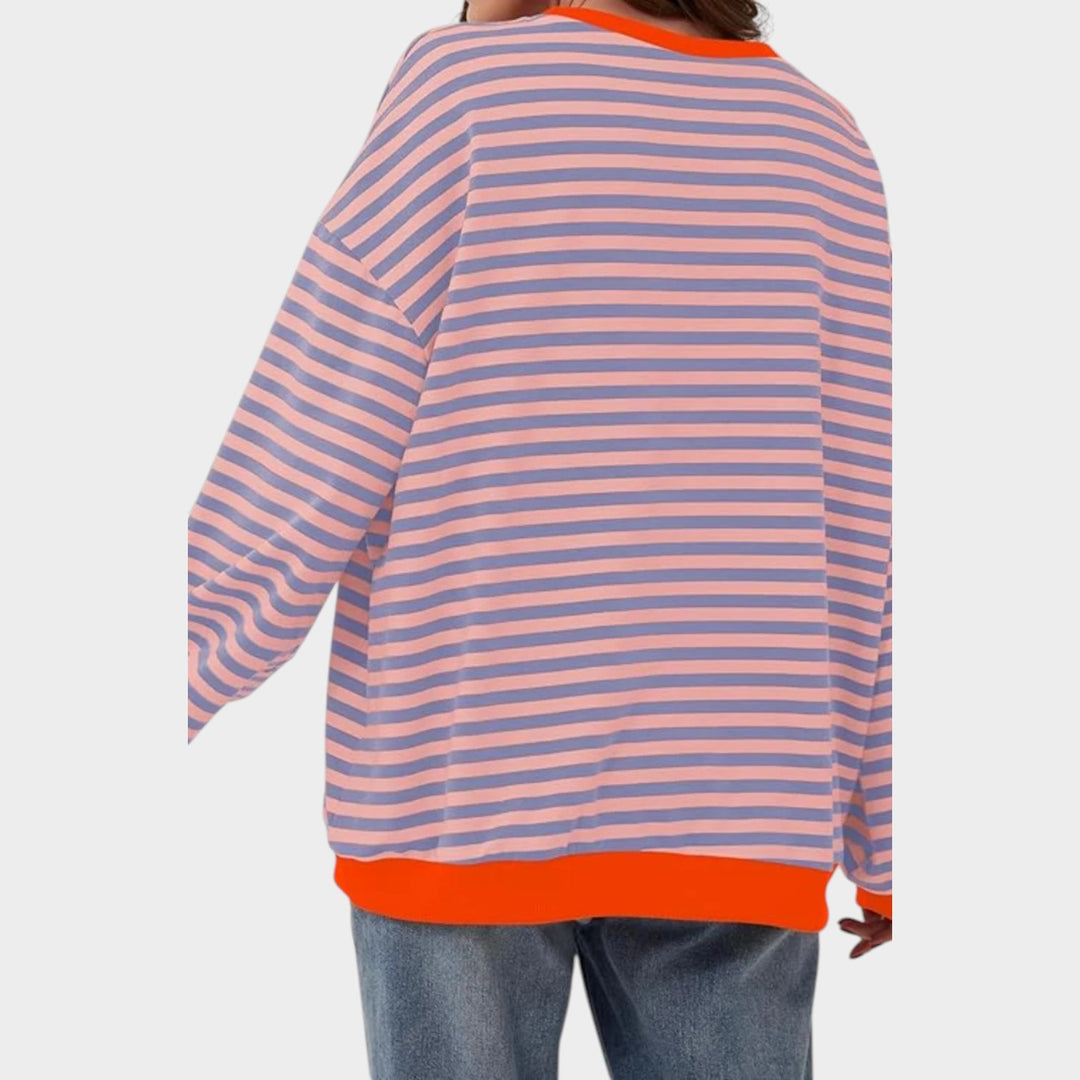 Striped Oversized Crew Neck Jumper