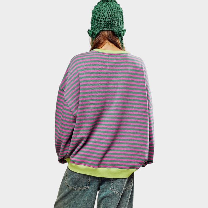 Striped Oversized Crew Neck Jumper