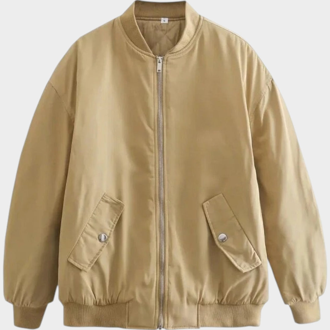 Oversized Zip Up  Bomber Jacket