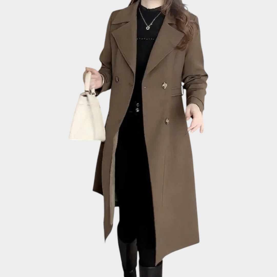 Double Breasted Long Trench Coat