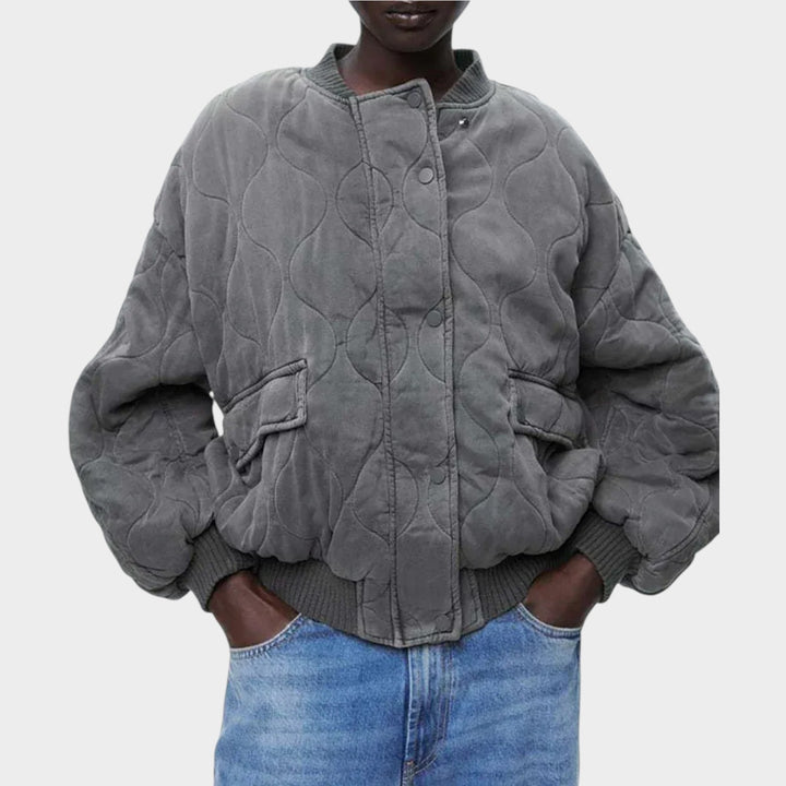 Oversized Quilted Bomber Jacket