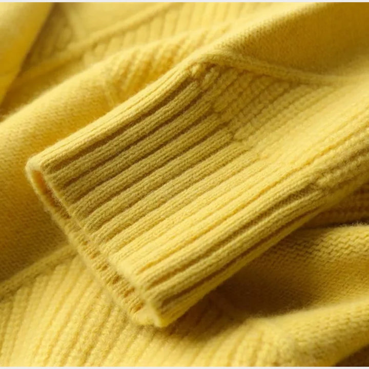 Roll Neck Textured Knit Jumper