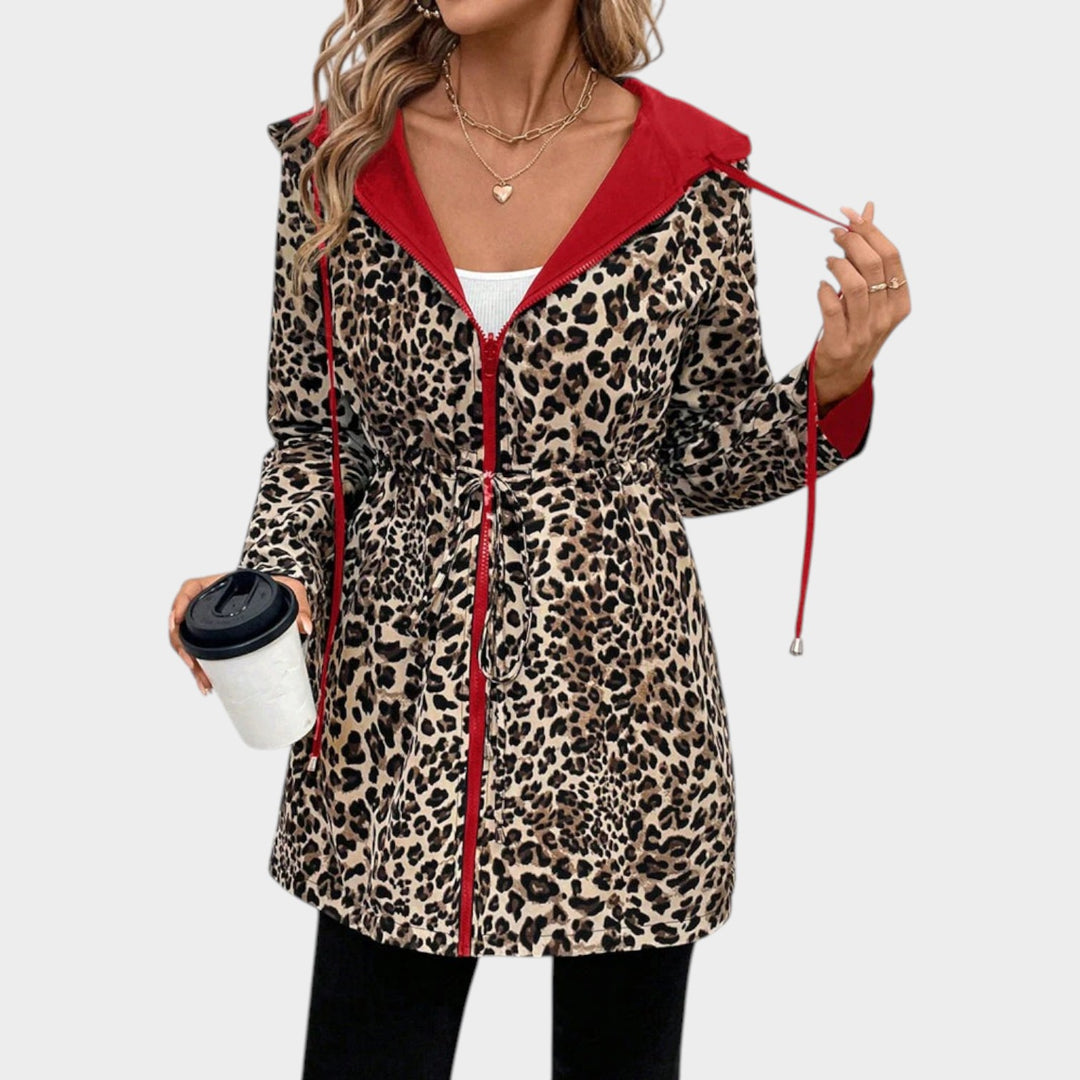 Leopard Lined Hooded Winter Coat
