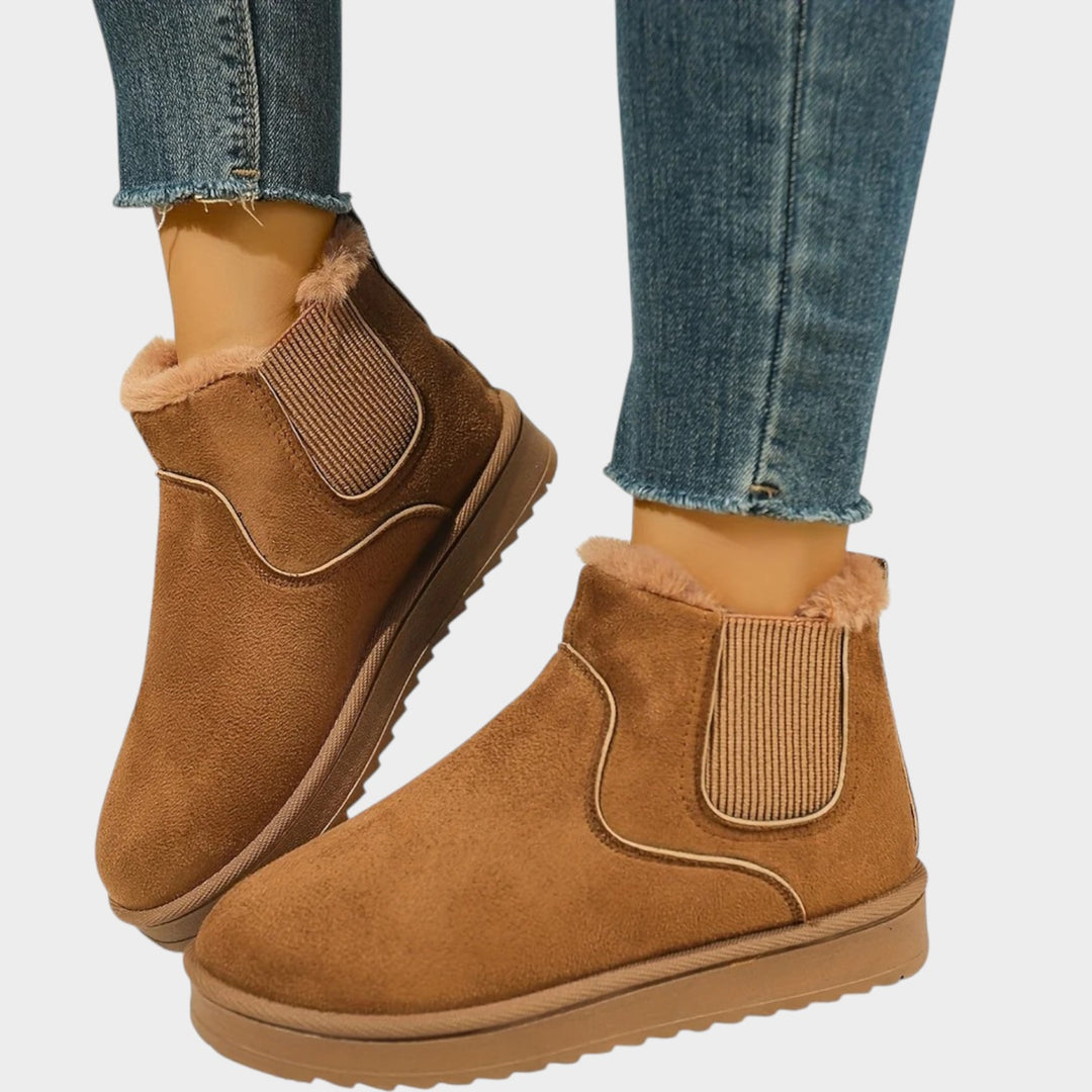 Ankle Chelsea Boots with Faux Fur Lining