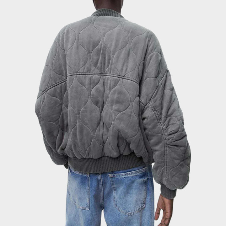 Oversized Quilted Bomber Jacket